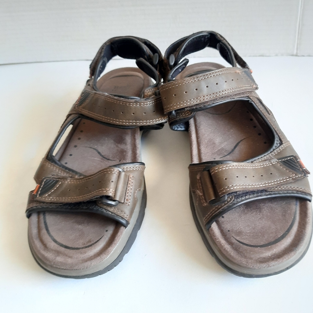 Earth Spirit Sandals Mens Size 8 Brown Brett Active Gel Iron Cushing Adjustable